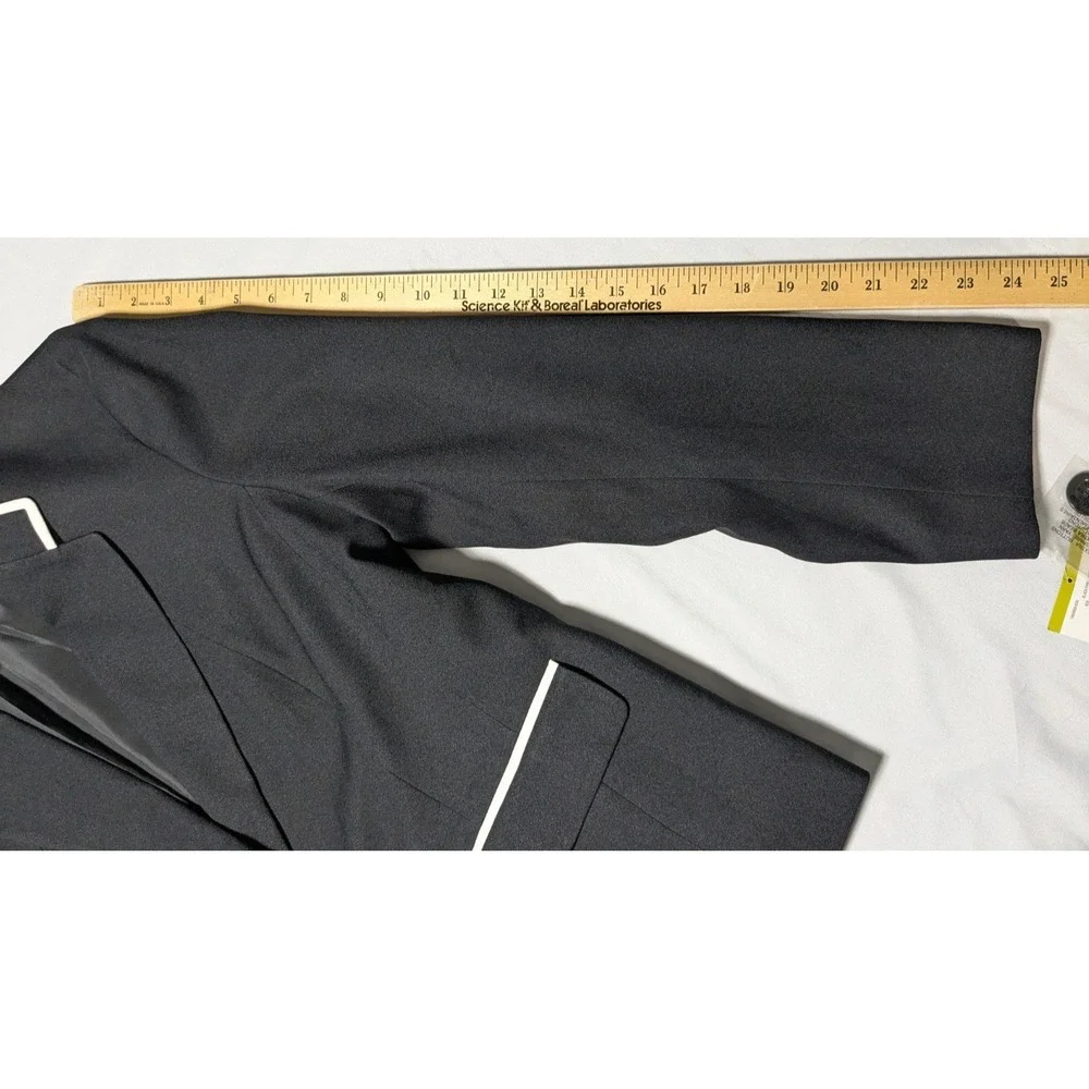 KASPER Women Size 14 Black Vanilla Ice One-Button Blazer‎ NEW